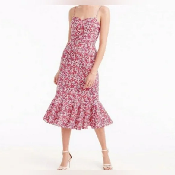 Jcrew liberty fabric midi dress - Picture 1 of 5
